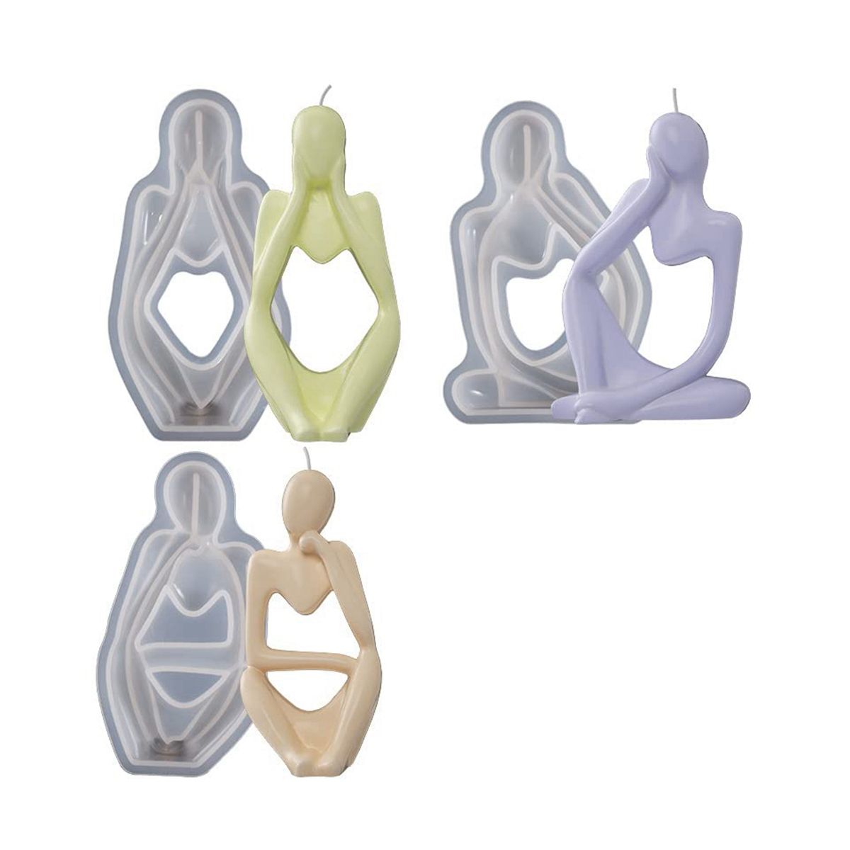 Silicone Candle Mold, 3Pcs Art Silicone Statues