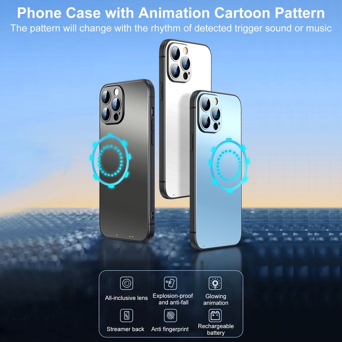 Rechargeable Phone Case With Animation Cartoon Pattern Full