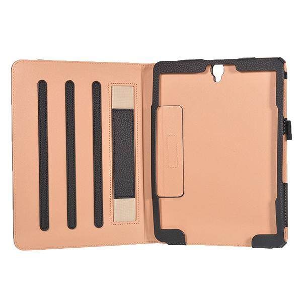 Muti-angle Folio PU Leather Handheld Smart Case Cover For For 9.7 Inch Samsung Galaxy Tab S3 Tablet Black