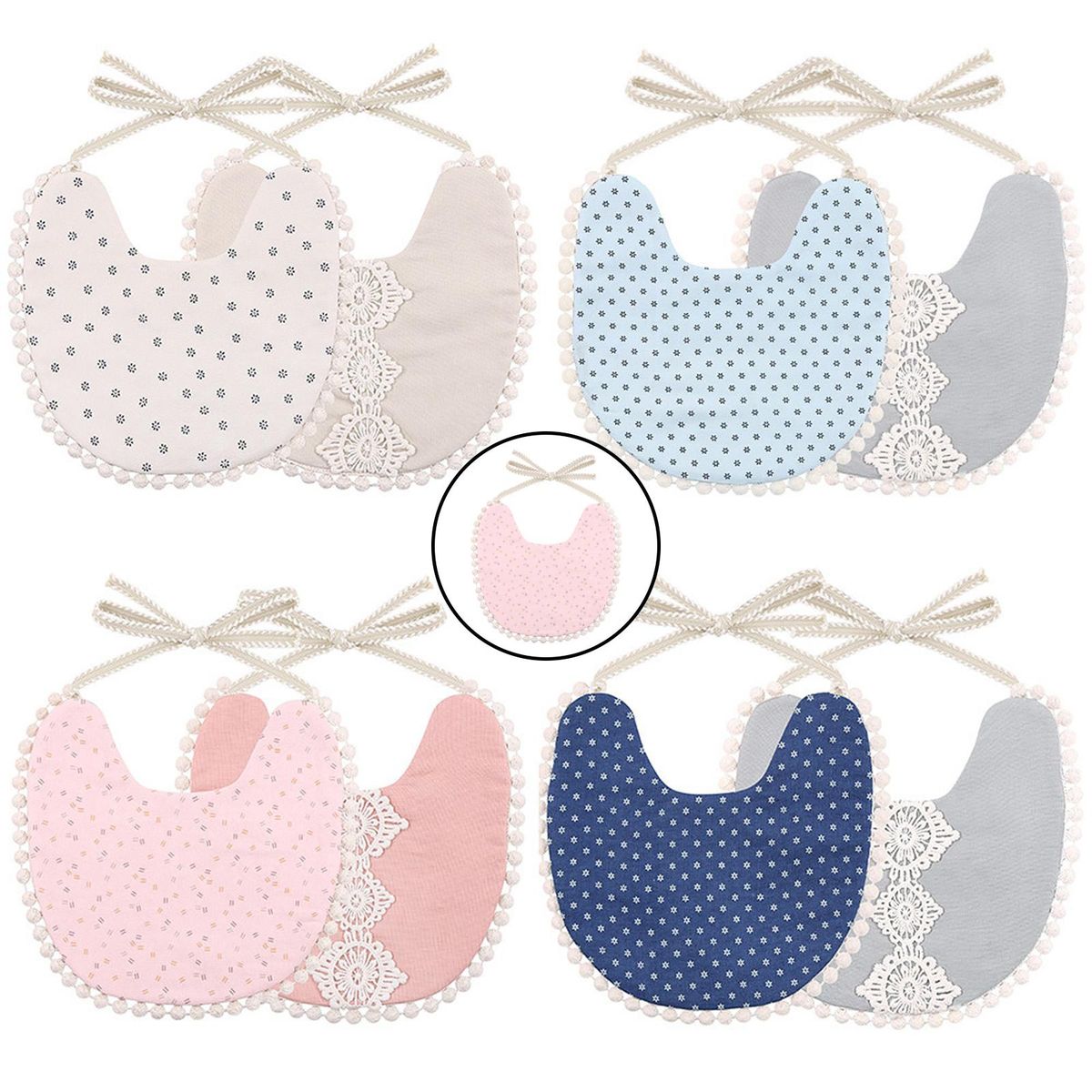 Baby Feeding Bib Eating Burp Apron Cloth For Boys Girls F Pink