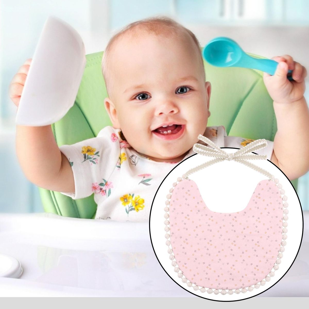 Baby Feeding Bib Eating Burp Apron Cloth For Boys Girls F Pink