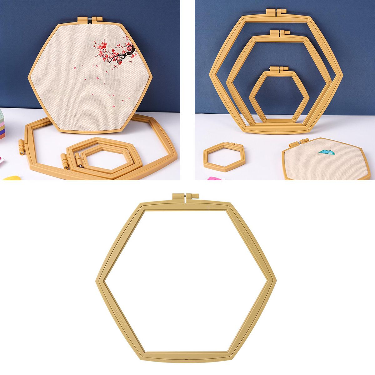 Hexagon Shaped Embroidery Hoop  Embroidery Display