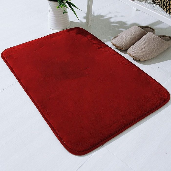 40X60cm Bathroom Soft Non Slip Floor Mat Reddish Brown
