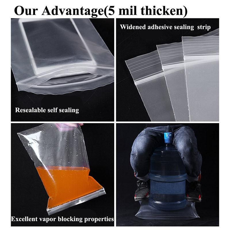 100 Plastic Transparent Packaging Plastic Bag Sealed Bag for