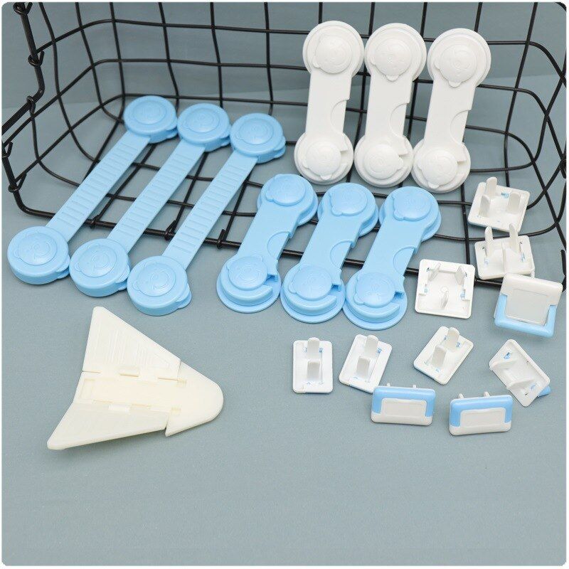 20pcs Baby Safety Lock Cartoon Bear Home Child Stopper For Door Refrigerator Lock Plastic Chest Of Drawers Baby Goods Safe Lock