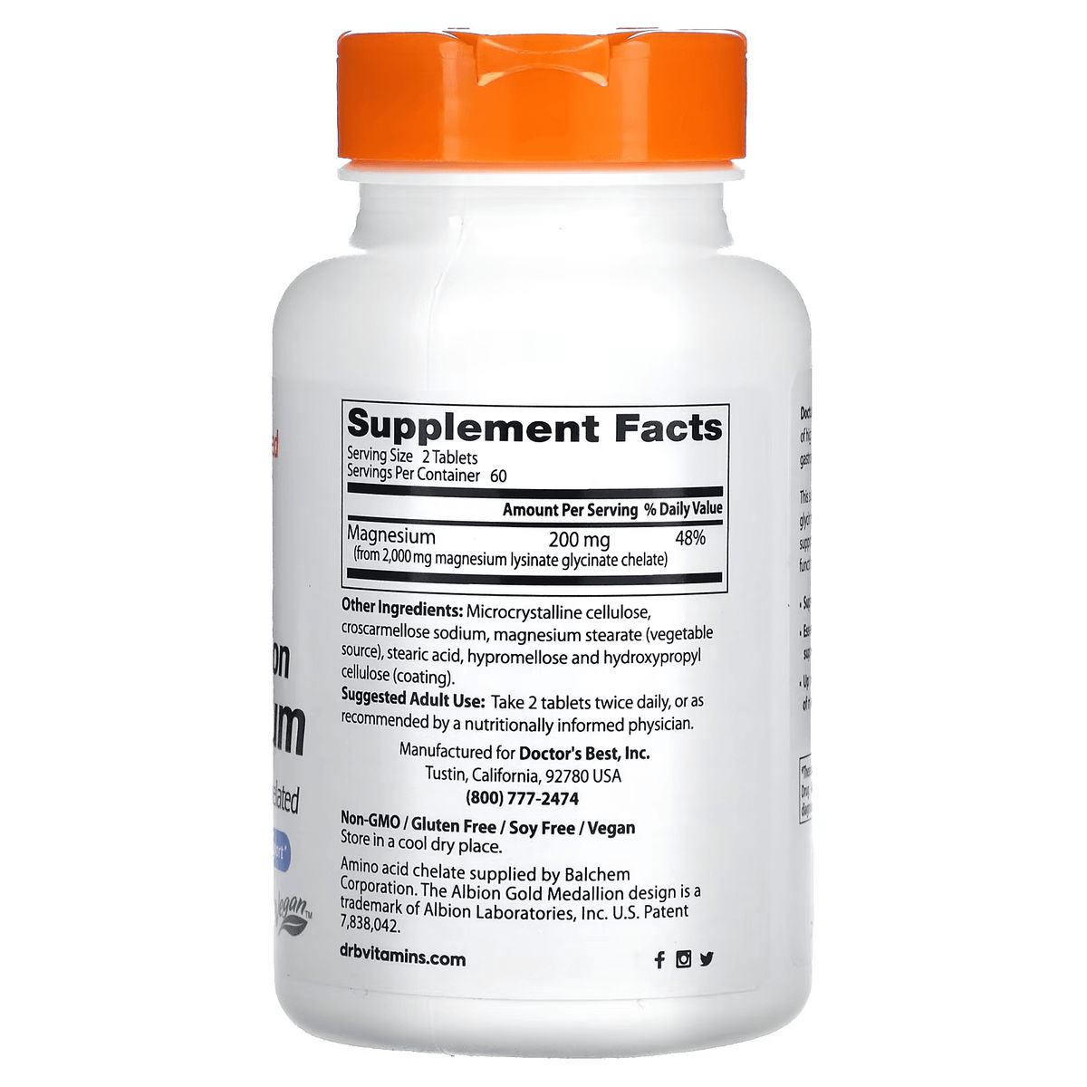 High Absorption Magnesium Glycinate 100mg (120 Capsules)