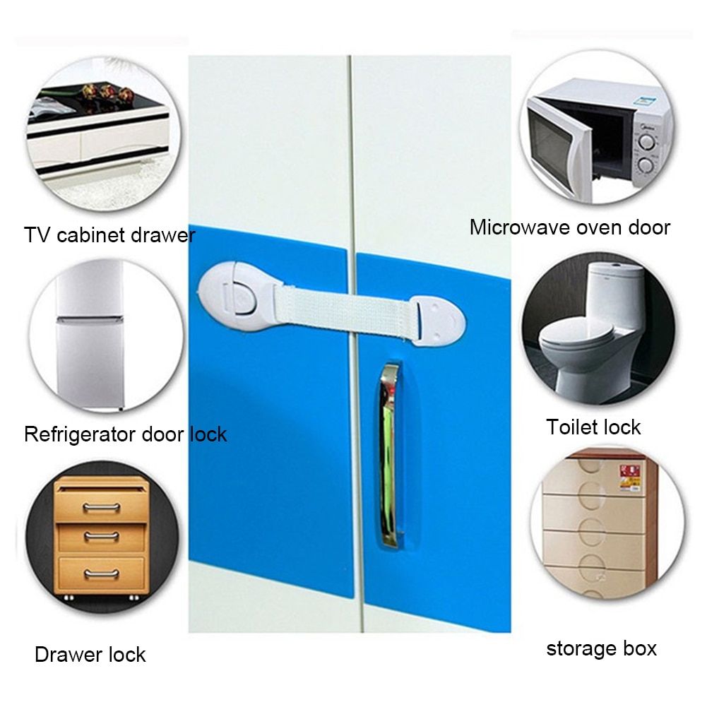 10pcs/Lot Baby Safety Locks Plastic Drawer Door Cabinet Cupboard Safety Locks Protection From Children Baby Safety Care Tools