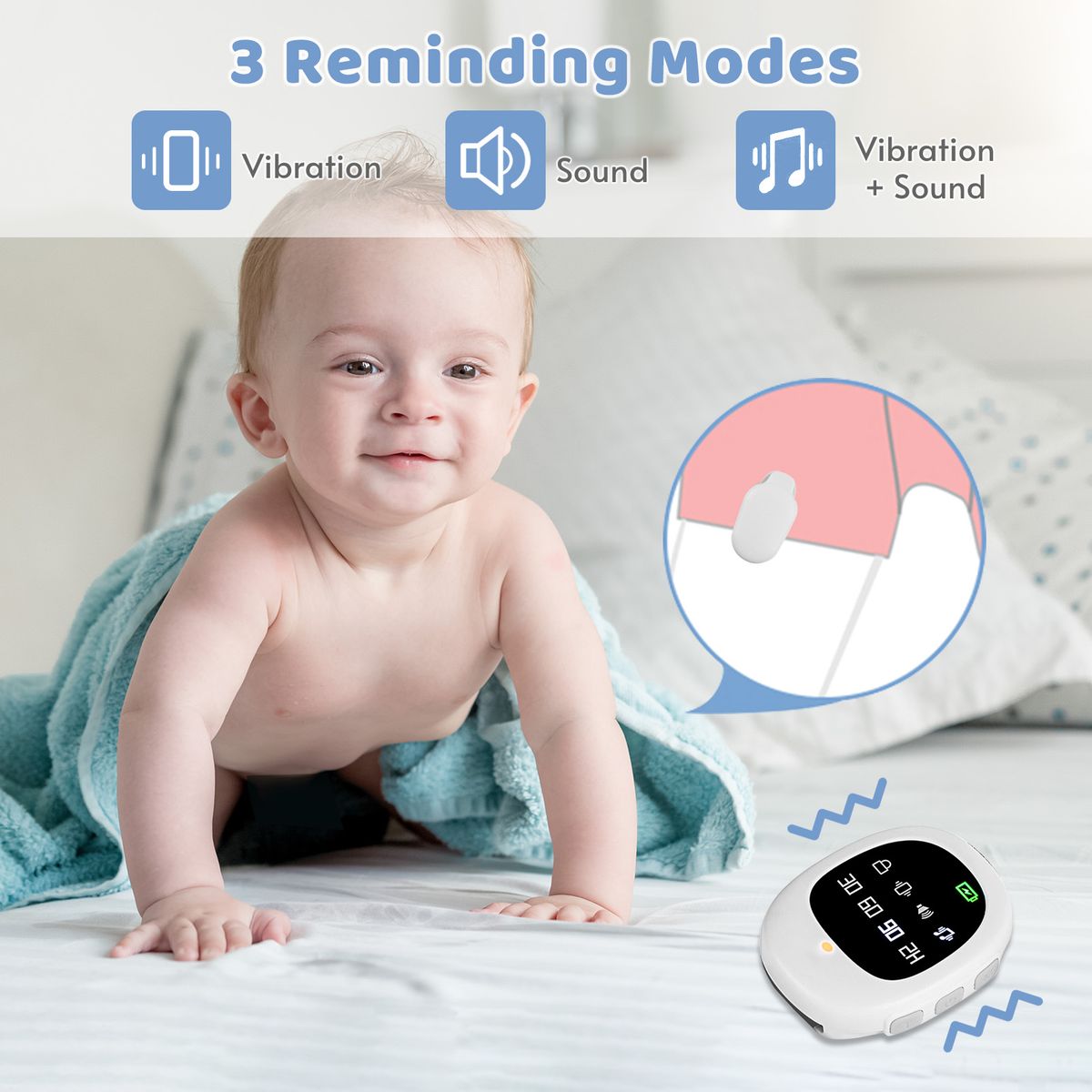 Wireless Bedwetting Alarm Potty Training Watch WithWristband