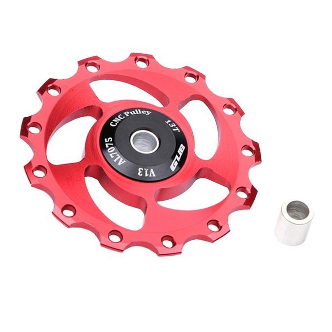 MTB Road Bike Rear Dial Guide Roller Durable Bearing 13 Teeth Red