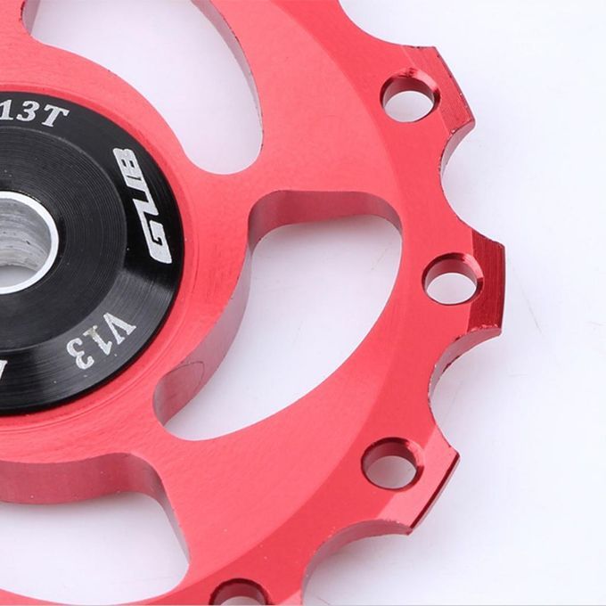 MTB Road Bike Rear Dial Guide Roller Durable Bearing 13 Teeth Red