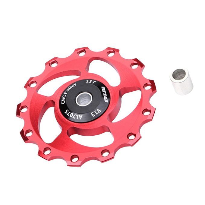 MTB Road Bike Rear Dial Guide Roller Durable Bearing 13 Teeth Red
