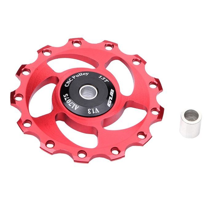 MTB Road Bike Rear Dial Guide Roller Durable Bearing 13 Teeth Red