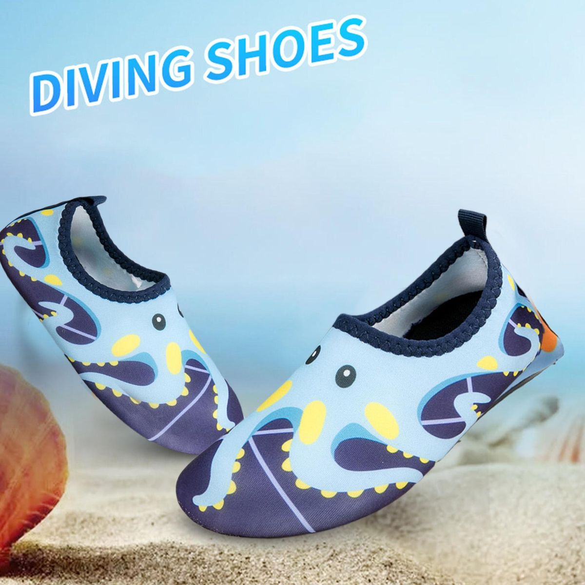 1 Pair Beach Shoes Beach Pool Toddler Kids Barefoot Skin Shoes Light Blue