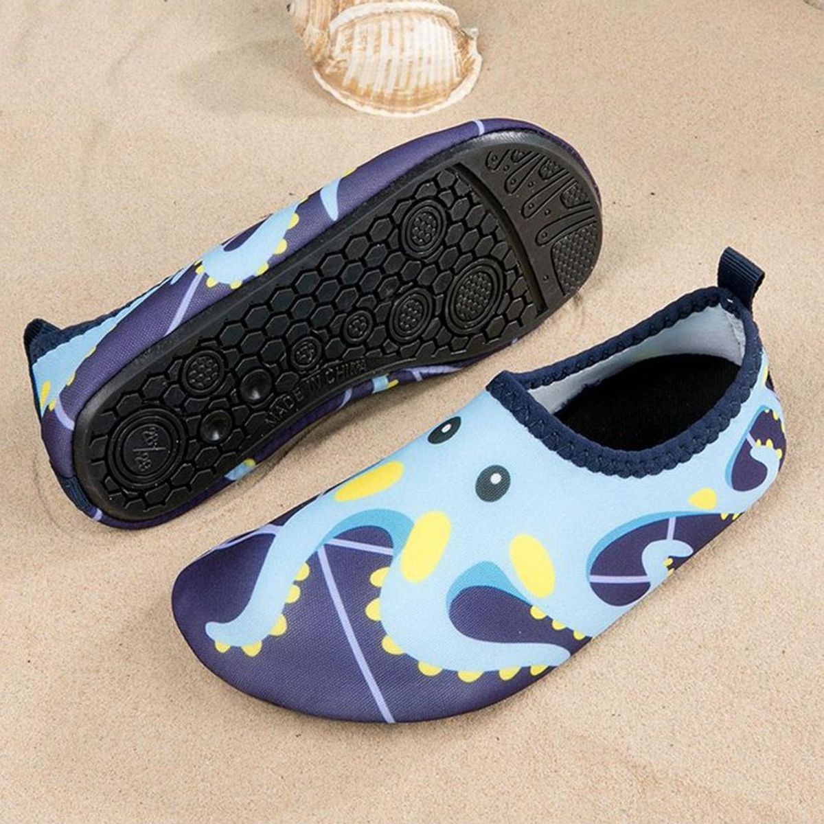 1 Pair Beach Shoes Beach Pool Toddler Kids Barefoot Skin Shoes Light Blue