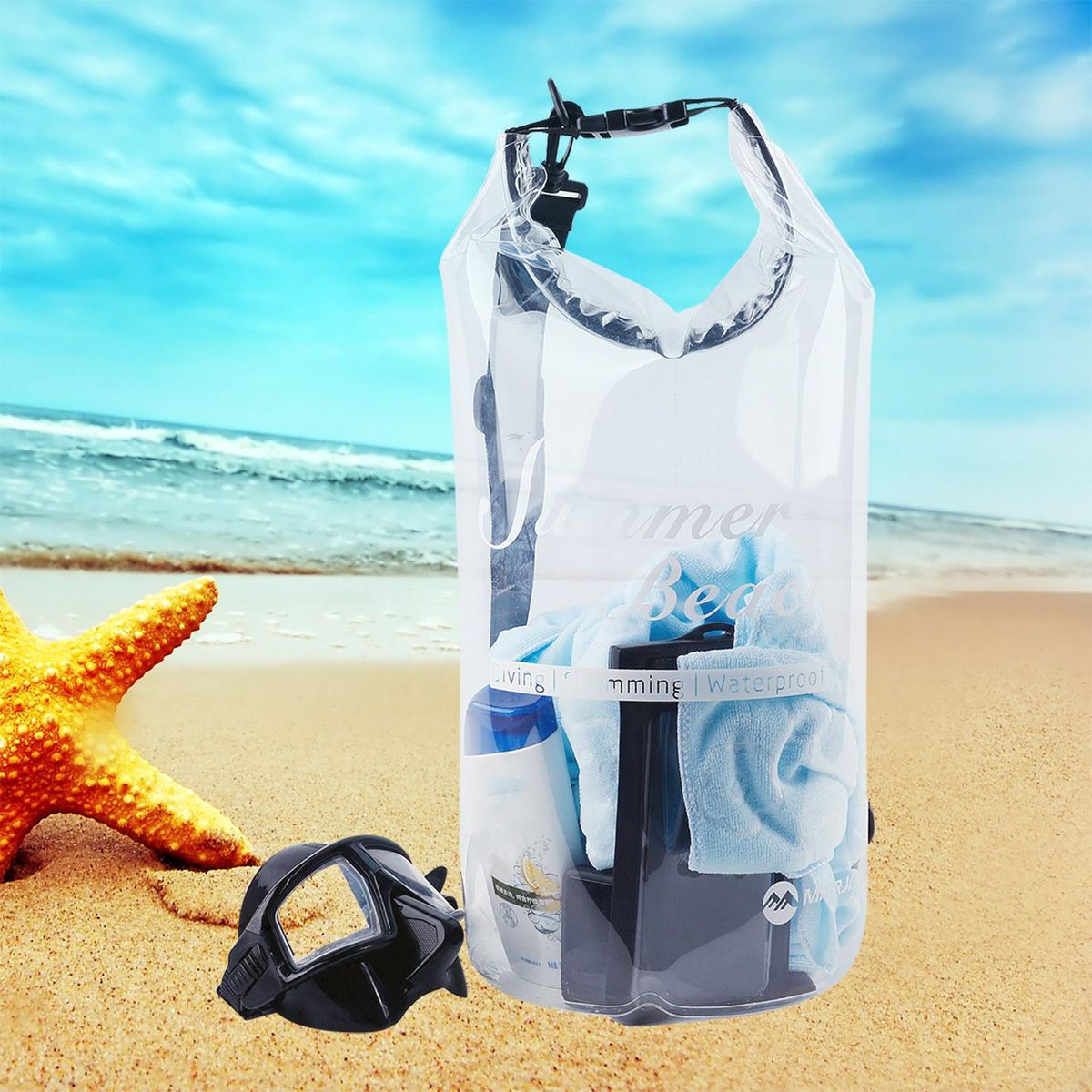 Snorkeling Pouch Clothes Equipment Organizer Bag Diving Pouch Transparent