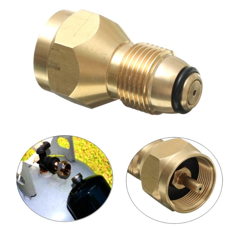Outdoor Propane Refill Brass Adapter LP Gas 1 Lb Cylinder-
