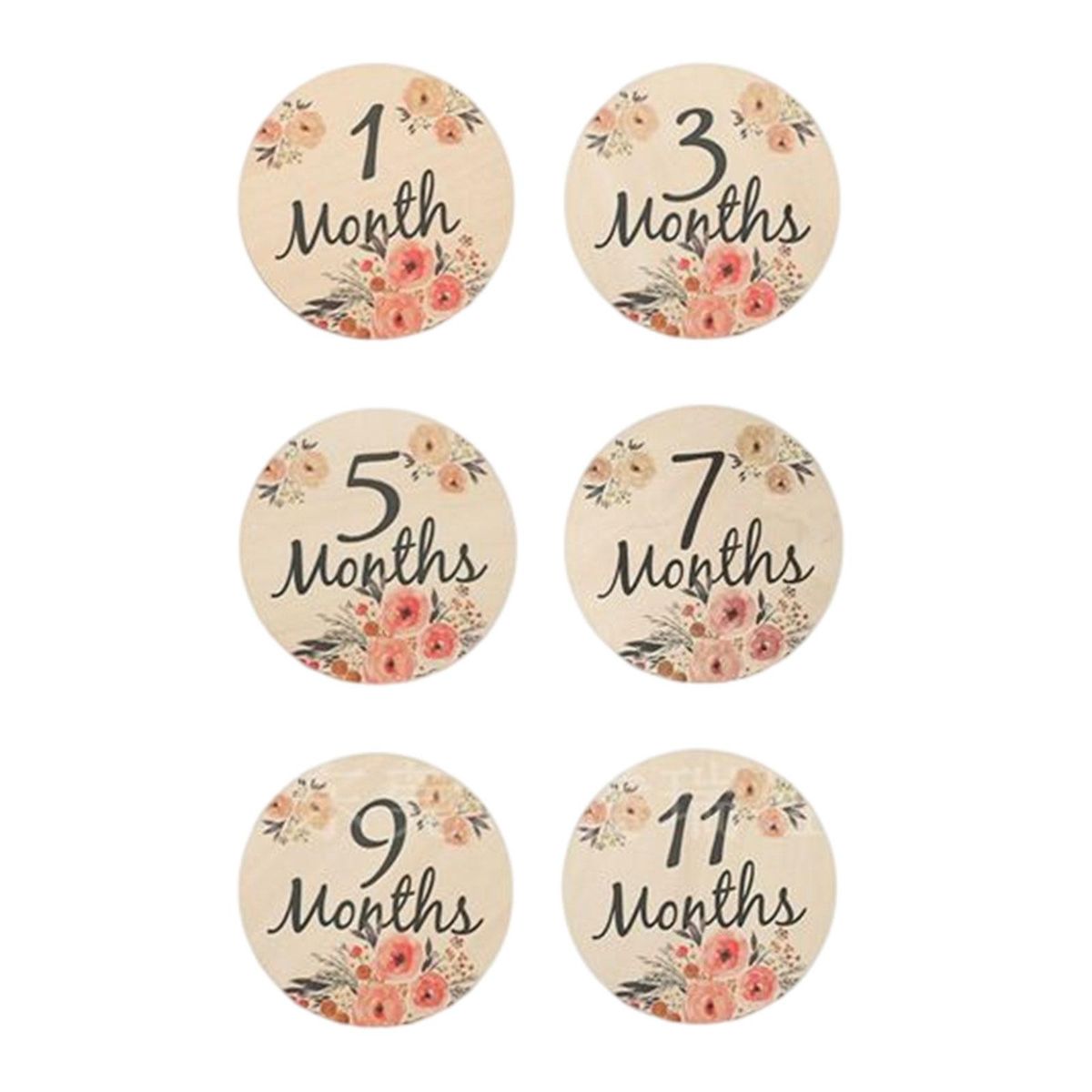 Simple Wooden Baby Milestone Cards Newborn Photoshoot Props