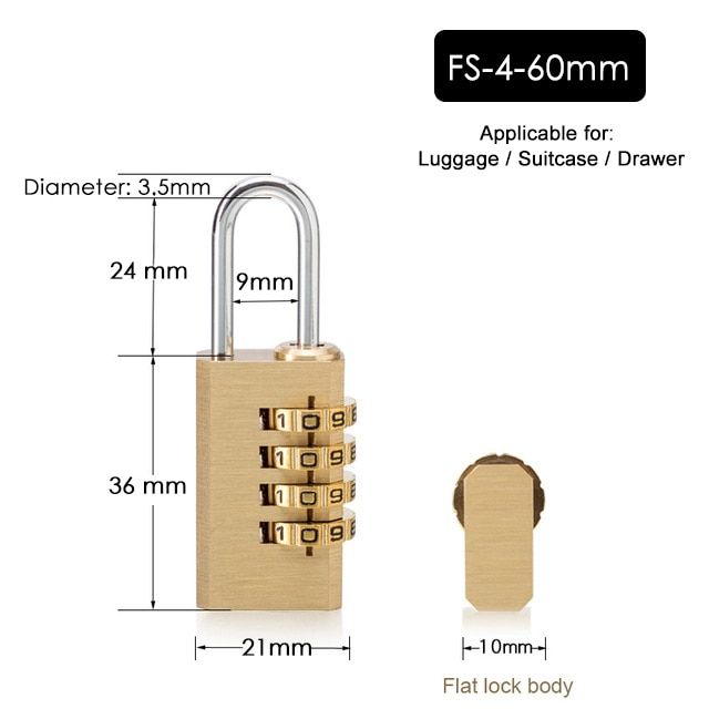 Security Padlock Password Combination Code Lock