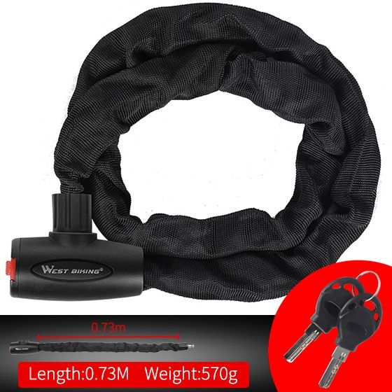 WEST BIKING Long Safty Chain Lock For Bike Anti-theft