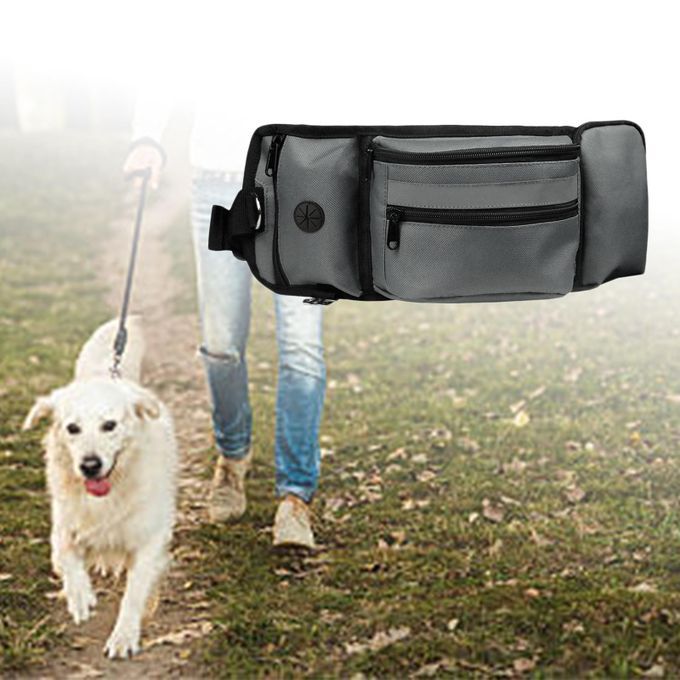 Pet Snack Bag Hidden Water Bottle Holder Multi-Purpose For Puppy Gray