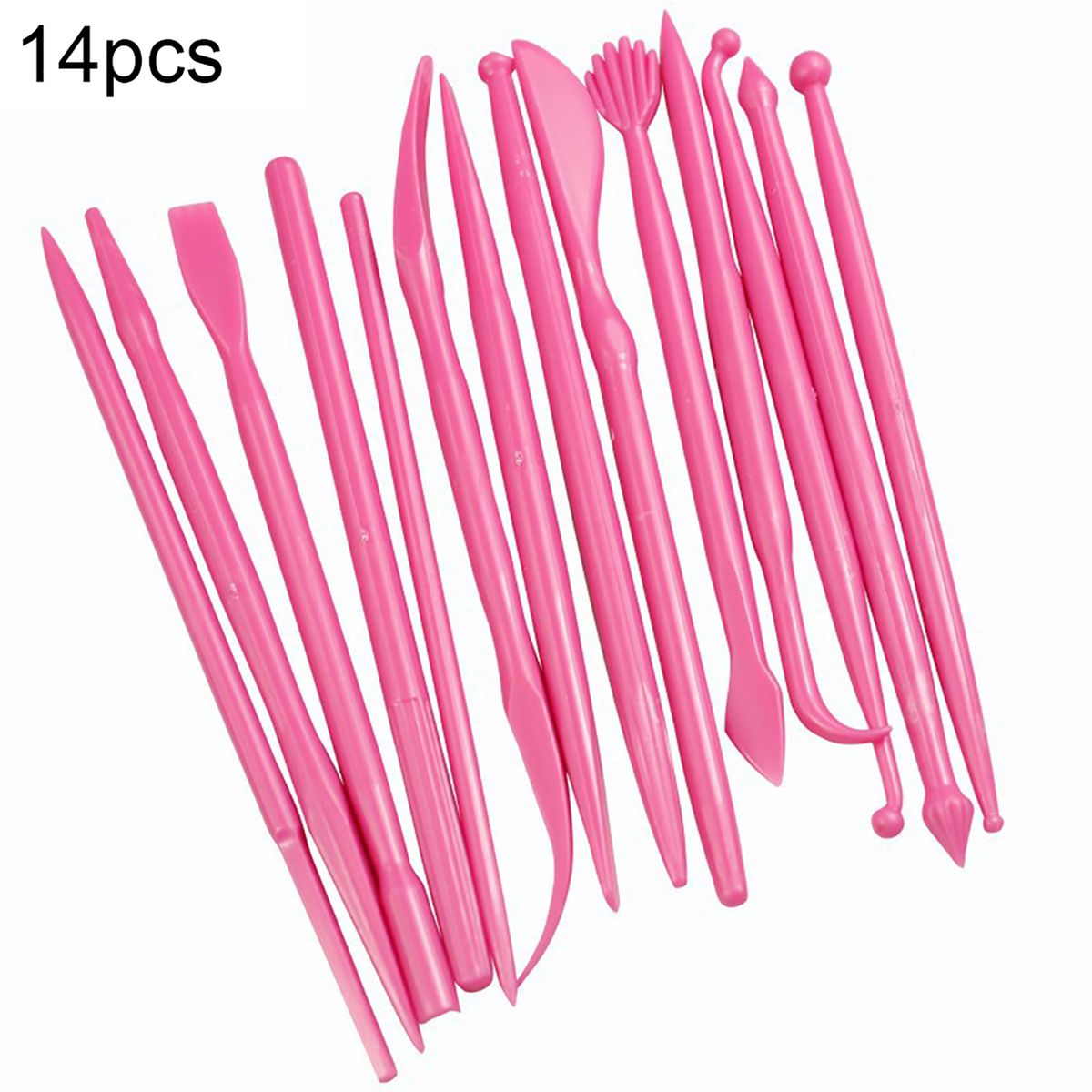 14Pcs Cake Fondant Tools Food Grade Easy To Clean-Pink