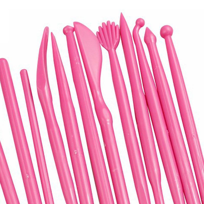 14Pcs Cake Fondant Tools Food Grade Easy To Clean-Pink