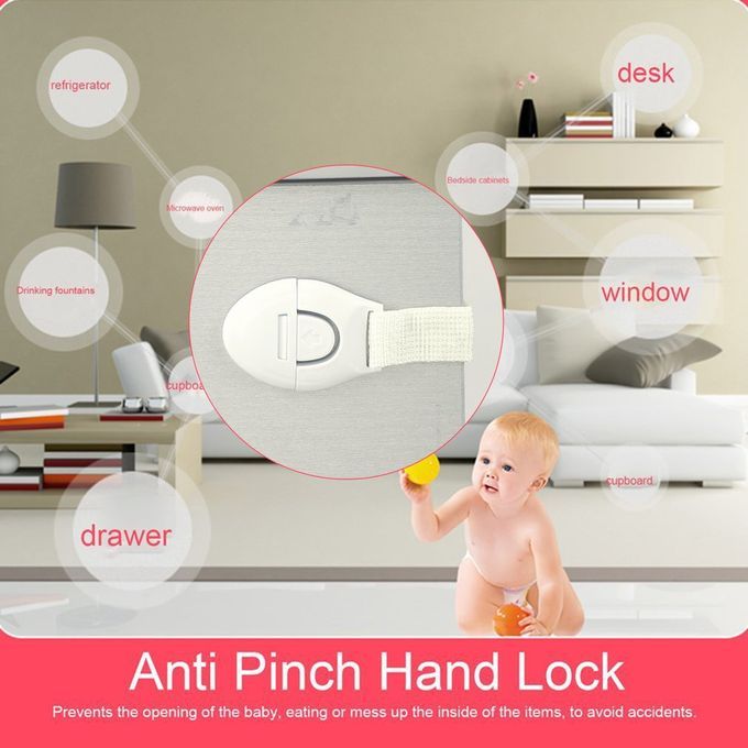 Baby Protection Product Cabinet Door Drawers Refrigerator Toilet Safety Locks-White
