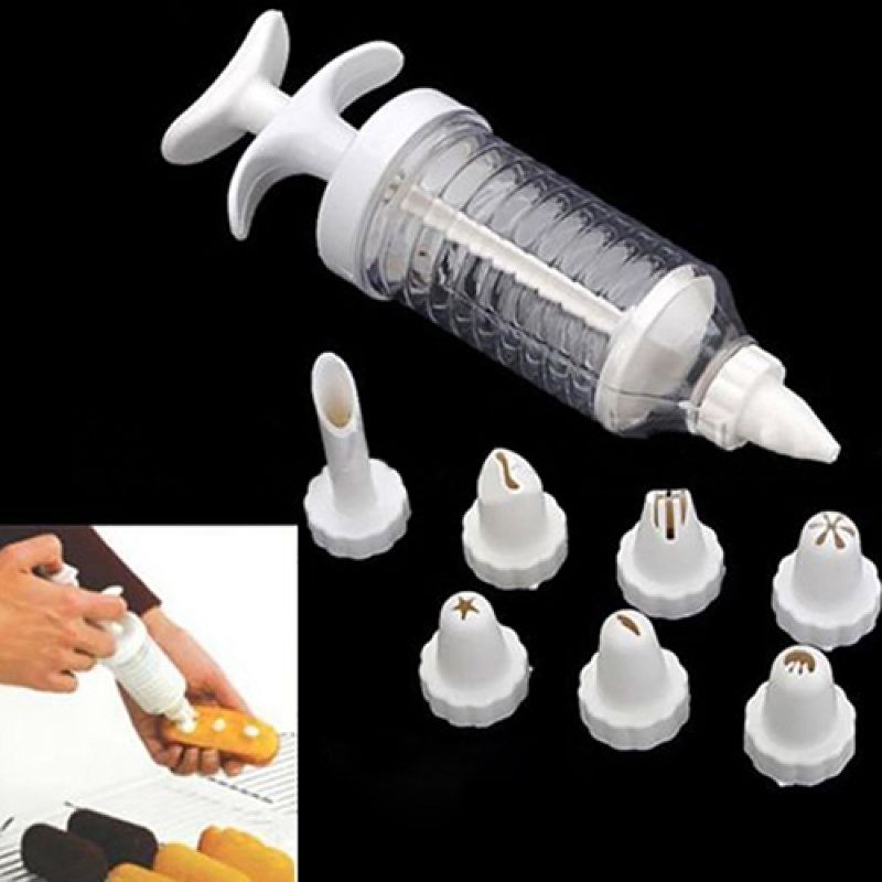 8 Pcs Nozzles Syringe Pen Cake Cream Pastry Cookie-
