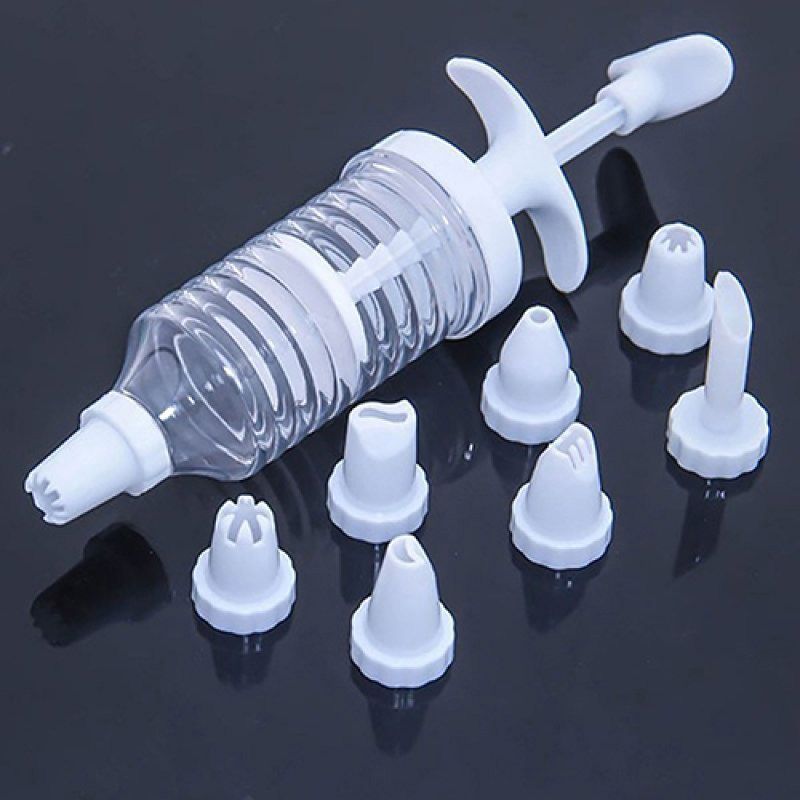 8 Pcs Nozzles Syringe Pen Cake Cream Pastry Cookie-