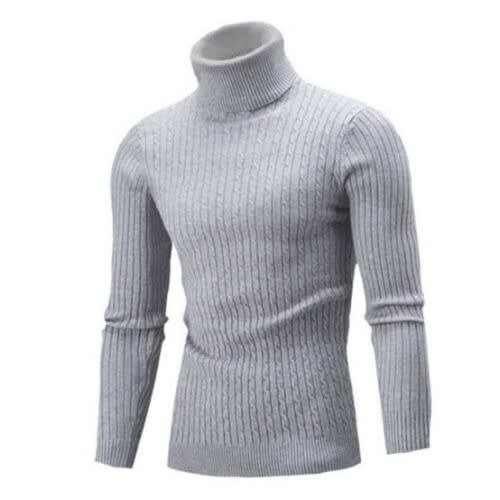 Men & Women Long Sleeves Top Turtleneck - Ash