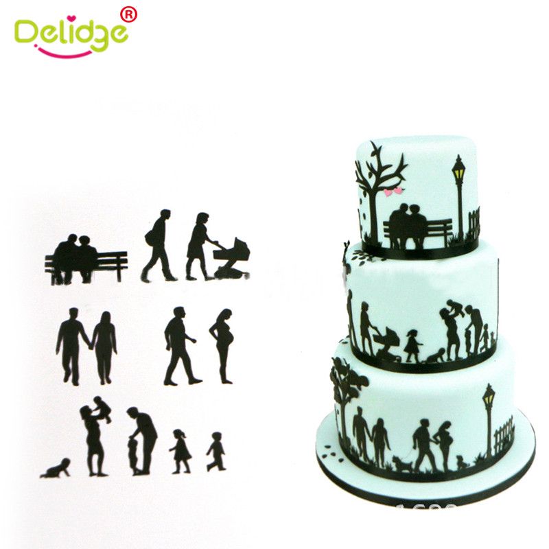11Pcs Plastic Family Cookie Cutter Baby Children Birthday