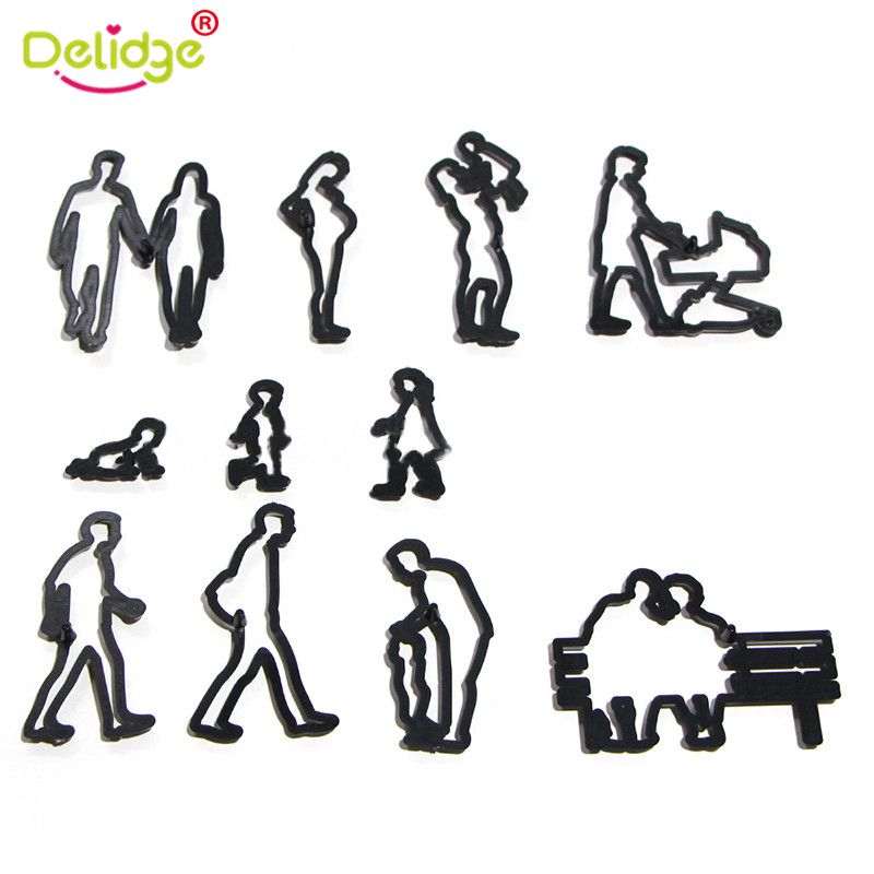 11Pcs Plastic Family Cookie Cutter Baby Children Birthday