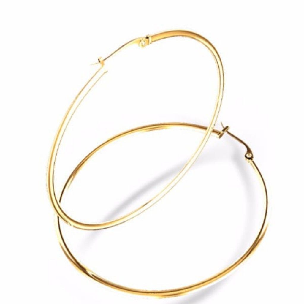 Hoop Big Circle Fashion Loop Earrings Gold