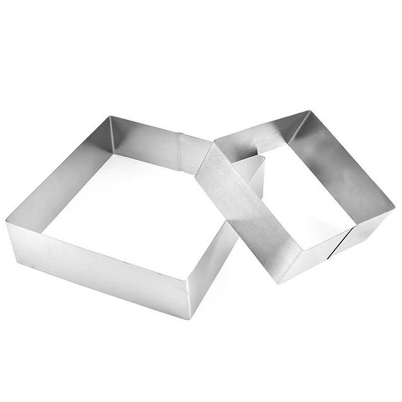 3 Pcs Set Square Stainless Steel Mousse Ring Mold Cookie