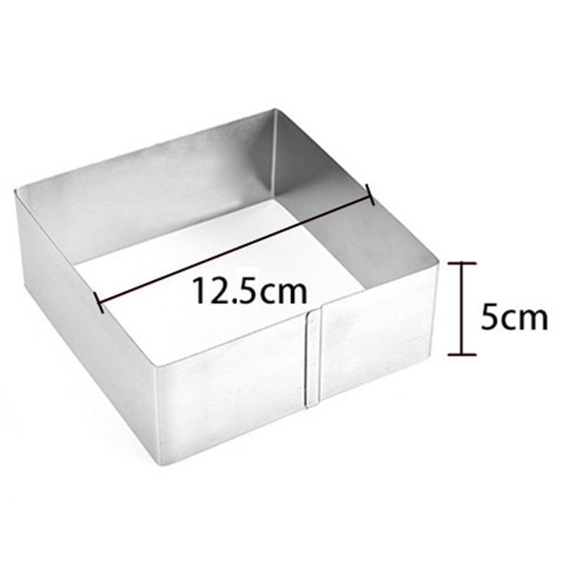 3 Pcs Set Square Stainless Steel Mousse Ring Mold Cookie
