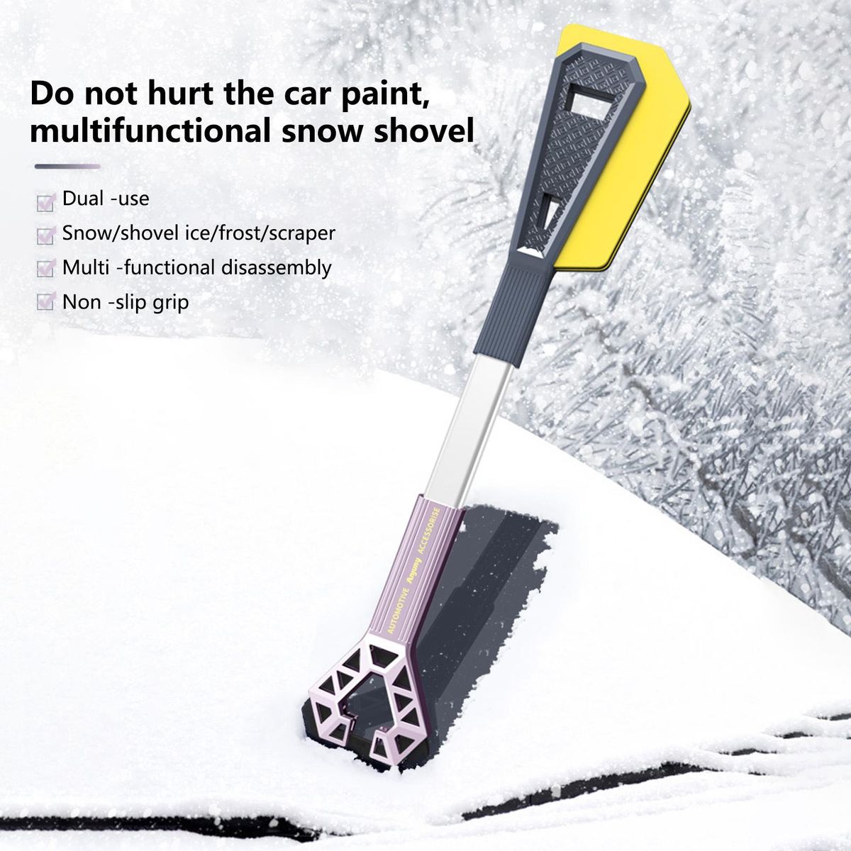1 Set Snow Shovel Dual-use Car Snow Shovel Purple