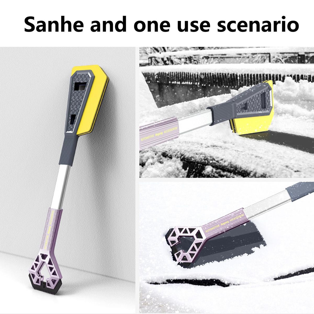 1 Set Snow Shovel Dual-use Car Snow Shovel Purple