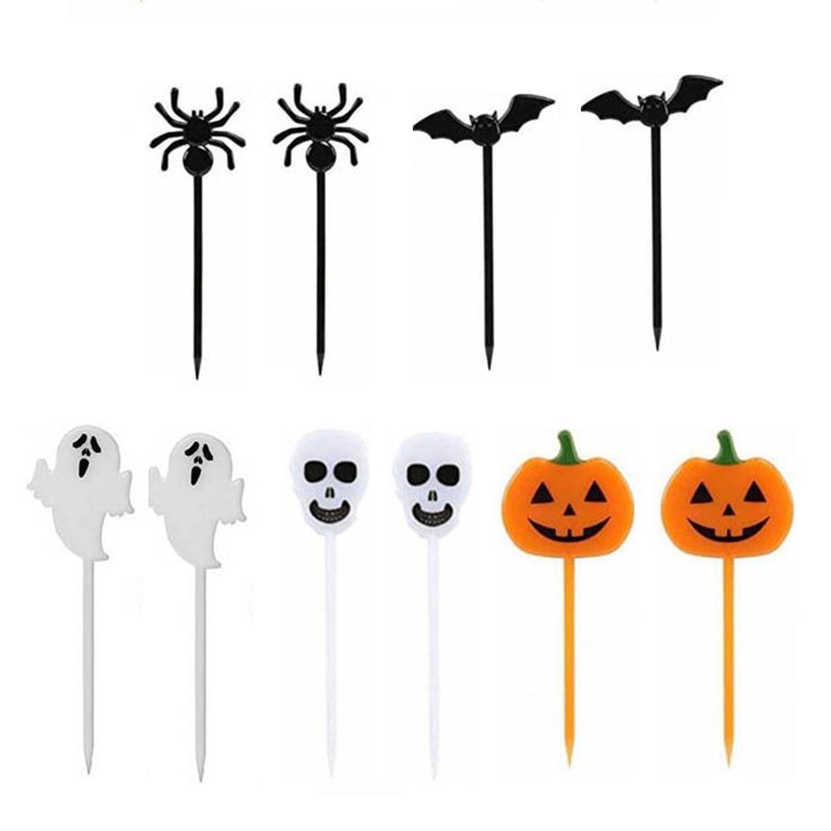 10Pcs Fruit Fork Reusable Cartoon Lunch Pick Multicolor