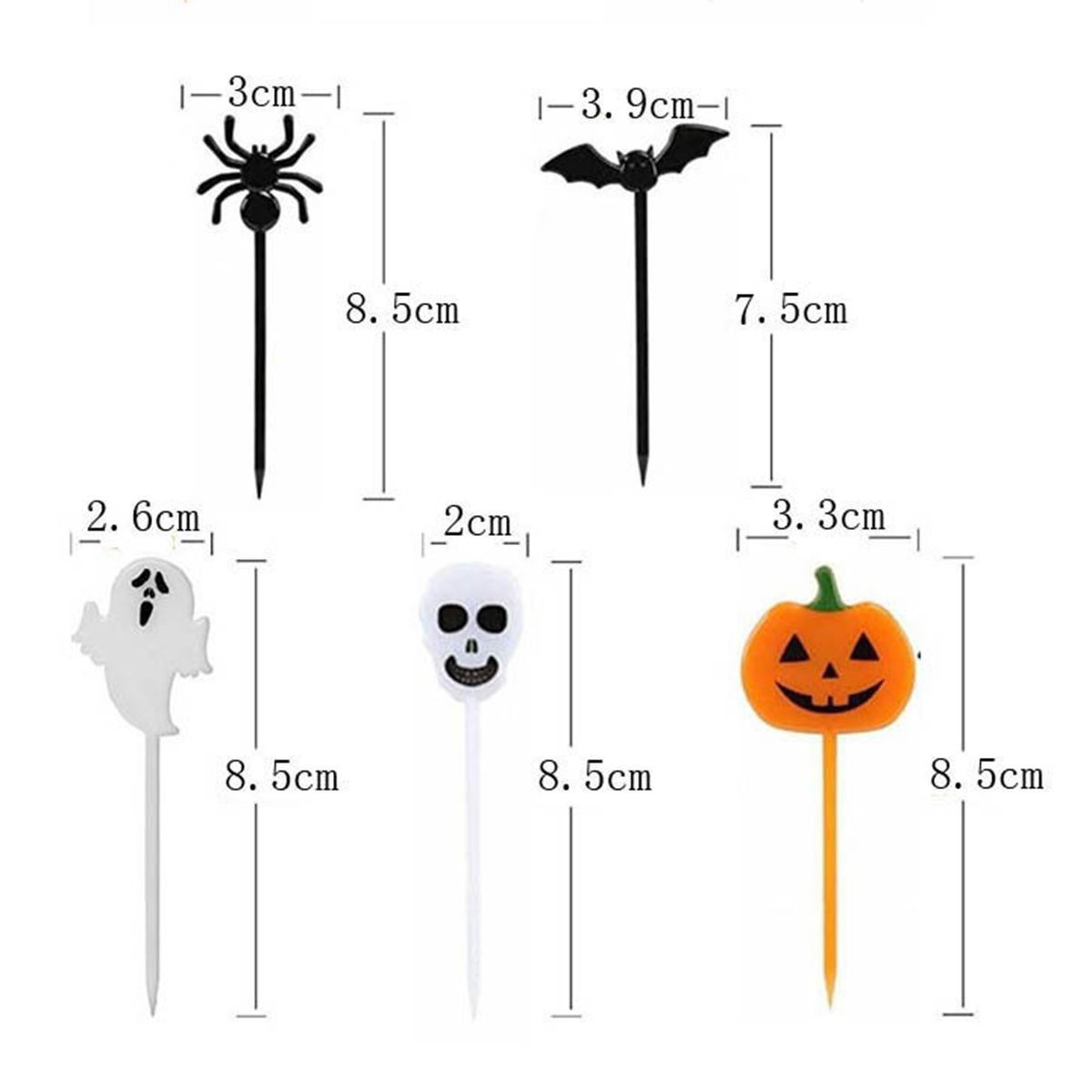 10Pcs Fruit Fork Reusable Cartoon Lunch Pick Multicolor