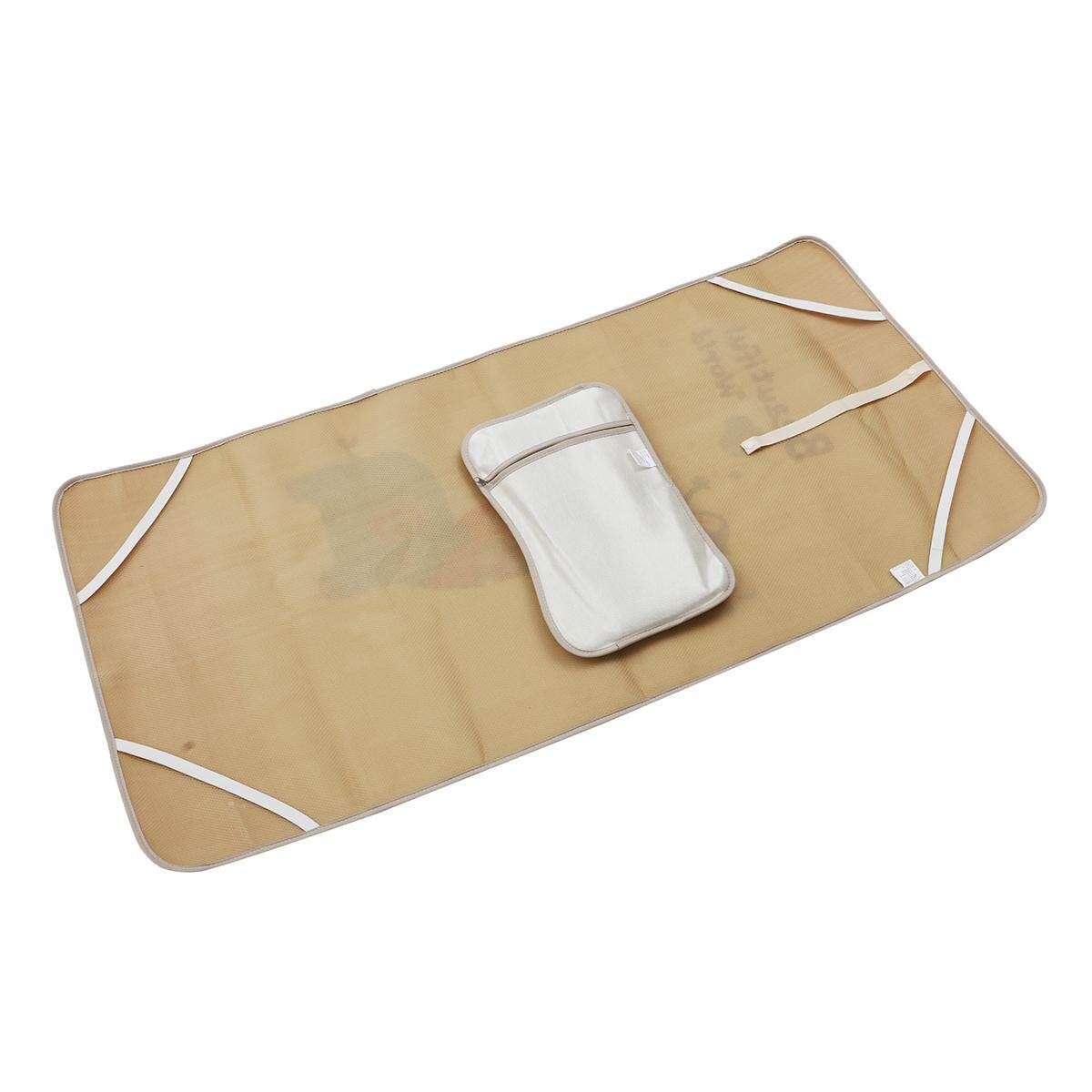 4 Styles Baby Summer Foldable Cool Sleeping Ice Silk Bed Mat With Pillow Set 120*60cm Beige Baby Elephant