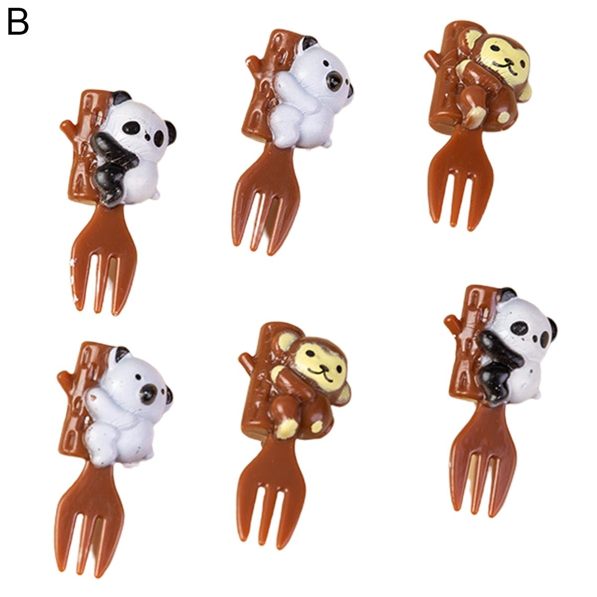 6Pcs Fruit Pick Food Grade Dessert Fork B