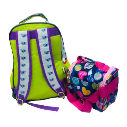 Emoji Back To School Backpack Bag With Matching Lunch Bag For Girls