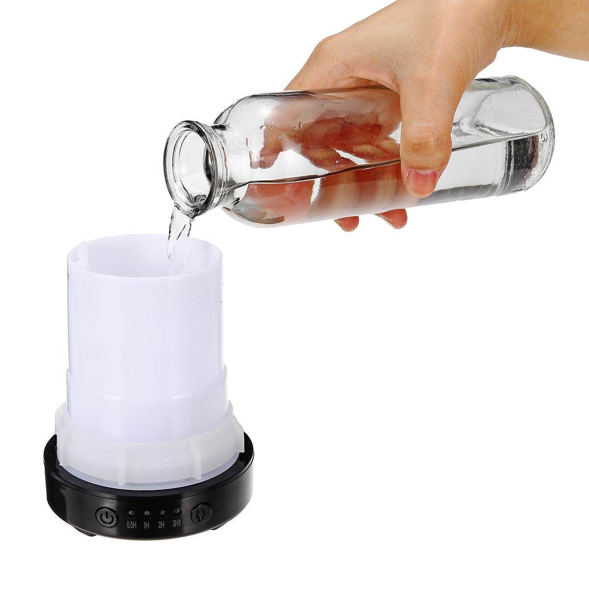 100ml 3D Glass Air Ultrasonic Humidifier Oil Aroma Diffuser 7 Colors LED Light