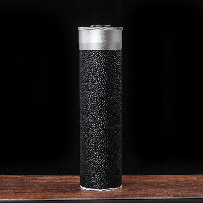 Portable Travel Cigar Case Leather Aluminium Alloy Lined Cigar Tube Mini Humidor With Humidifier Hygrometer Box Fit 4 Cigars