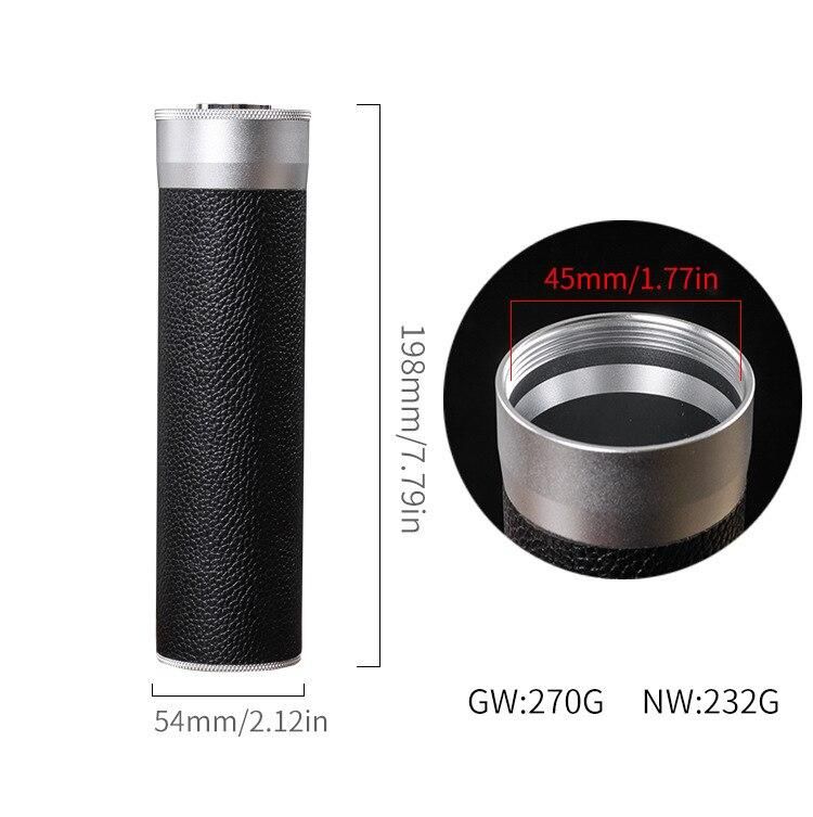 Portable Travel Cigar Case Leather Aluminium Alloy Lined Cigar Tube Mini Humidor With Humidifier Hygrometer Box Fit 4 Cigars