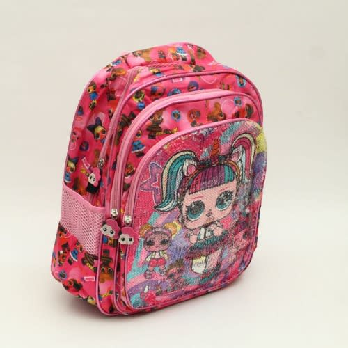 Girls Reversible Sequin School Bag- Pink -28cm*15cm*38cm