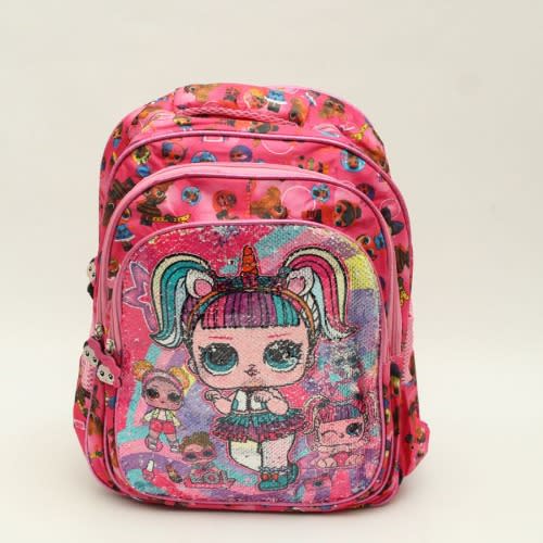 Girls Reversible Sequin School Bag- Pink -28cm*15cm*38cm
