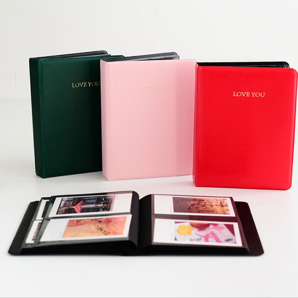 64 Pockets LOVE YOU Photo Album Picture Holder For-Red
