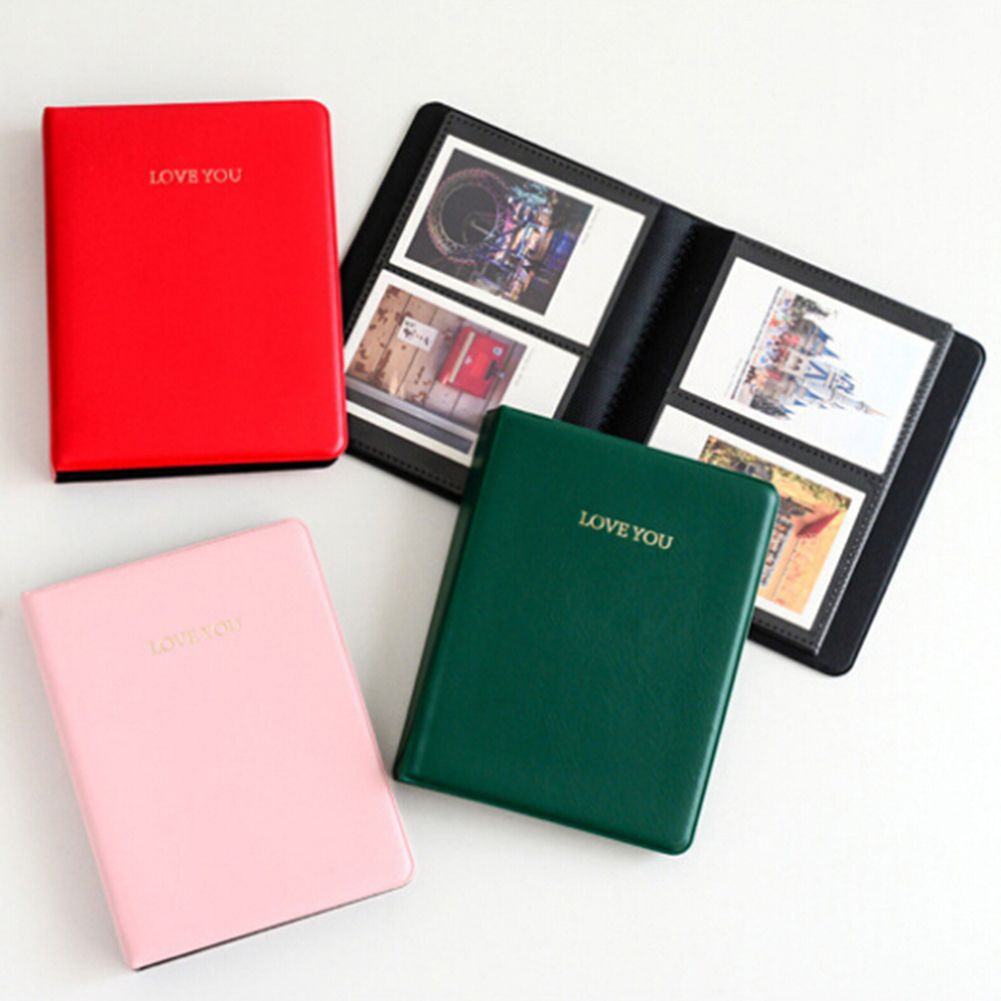 64 Pockets LOVE YOU Photo Album Picture Holder For-Red