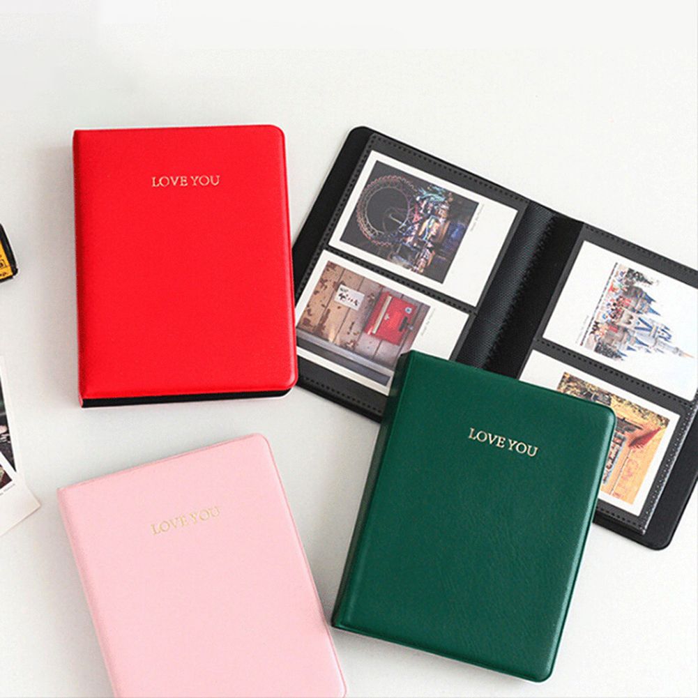 64 Pockets LOVE YOU Photo Album Picture Holder For-Red